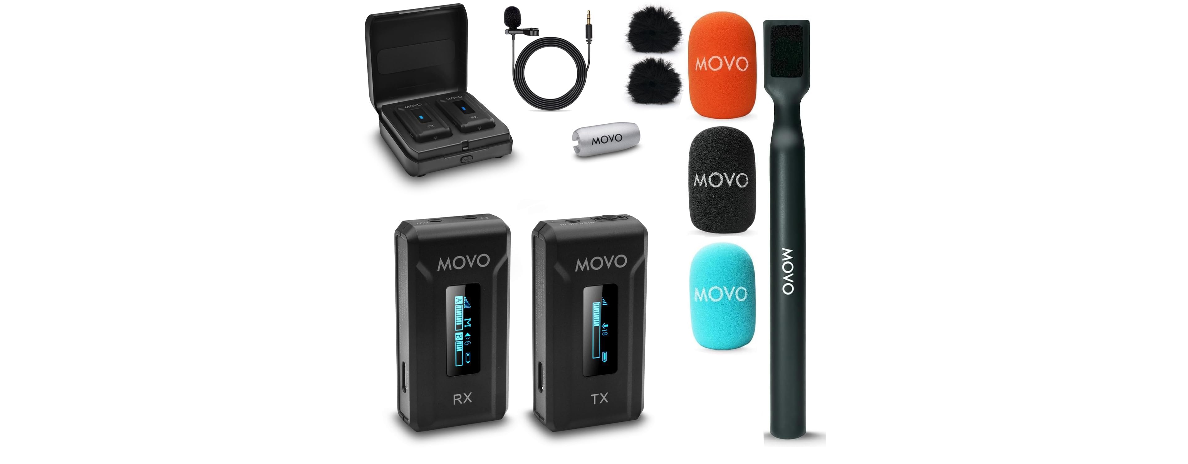 Movo Wmx-2-c-duo Dual Usb-c Wireless Lavalier Microphone for iPhone 15/Android/Usb C Devices with Wmx-hm Handheld Adapter