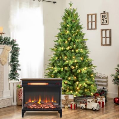 24 inch three sided glass electric fireplace with feet