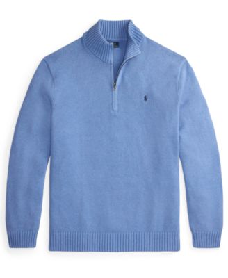 Men's Big & Tall Cotton Quarter-Zip Sweater