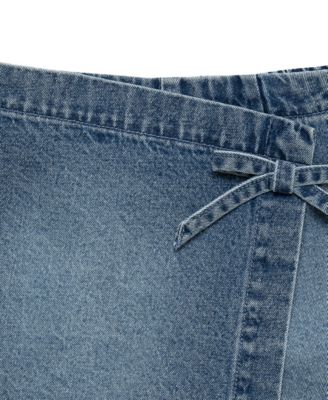 Girls' 7-16 Faux Wrap Denim Skort