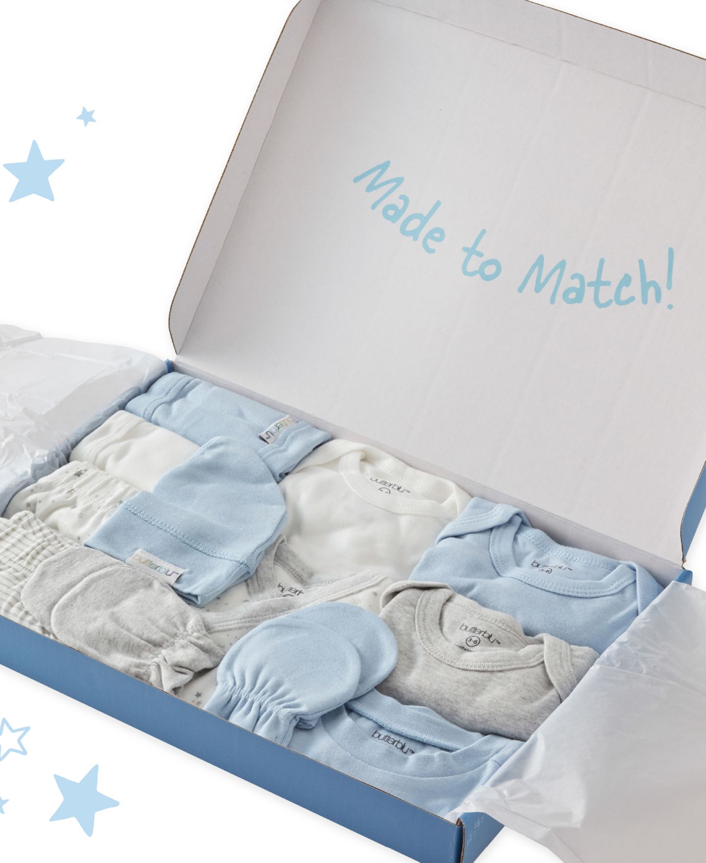 Комплекты butterblu Or Welcome Home Baby Layette Gift, 15-Piece Set для малышей, цвет: Синий — фото 4
