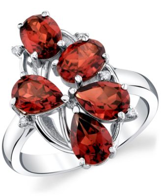 Garnet (4-2/5 ct. t.w.) & Diamond Accent Ring in Sterling Silver
