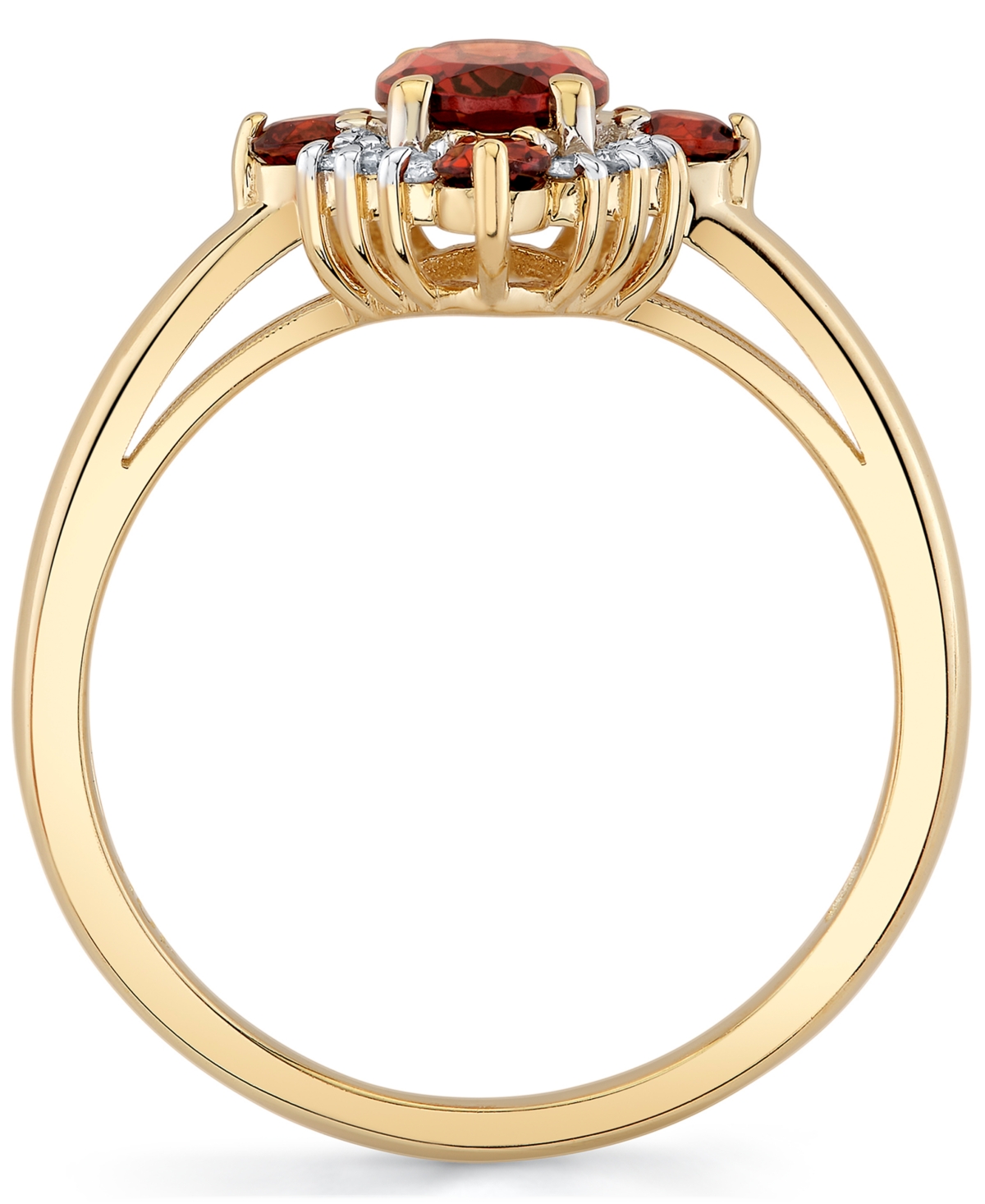 Macy's Garnet (1-11/40 ct. t.w.) & Diamond (1/10 ct. t.w.) Ring in 10k Yellow Gold