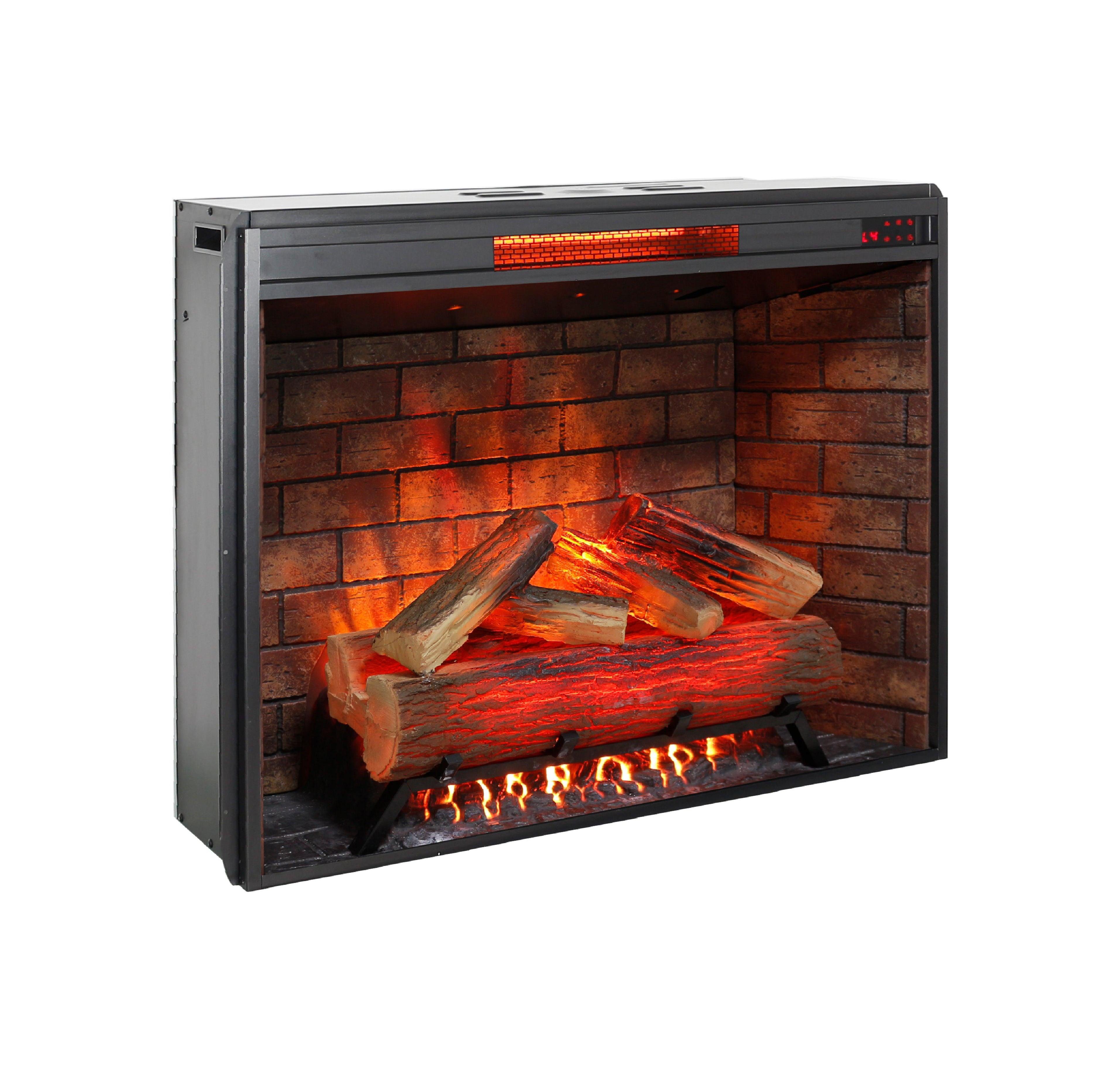 Clihome 33" Infrared Electric Fireplace with trim kit, touch panel, crackling sound, smokeless heat & stylish home decor.