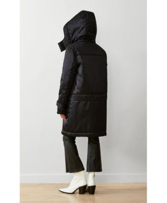 Women's Convertiable satin down coat