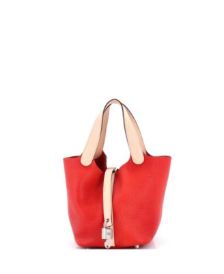 Pre-Owned HERMES PM Bicolor Picotin Lock Bag Clemence with Swift