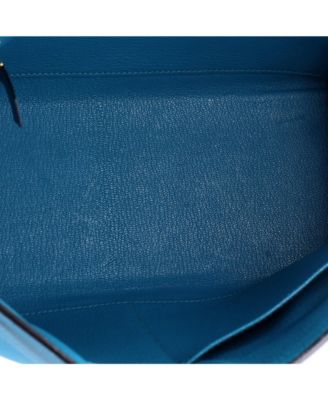 Kelly 28 Handbag Blue Togo with Gold Hardware