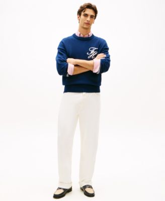 Men's Chunky Cotton Crewneck Sweater