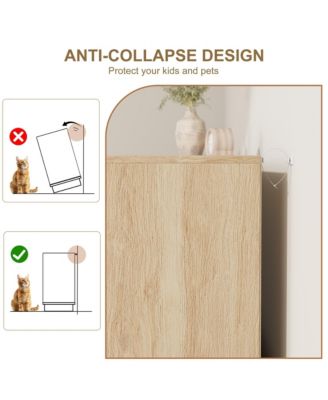 5 Drawer Rattan Dresser for Bedroom, Integrated Cabinet Body & Legs Design