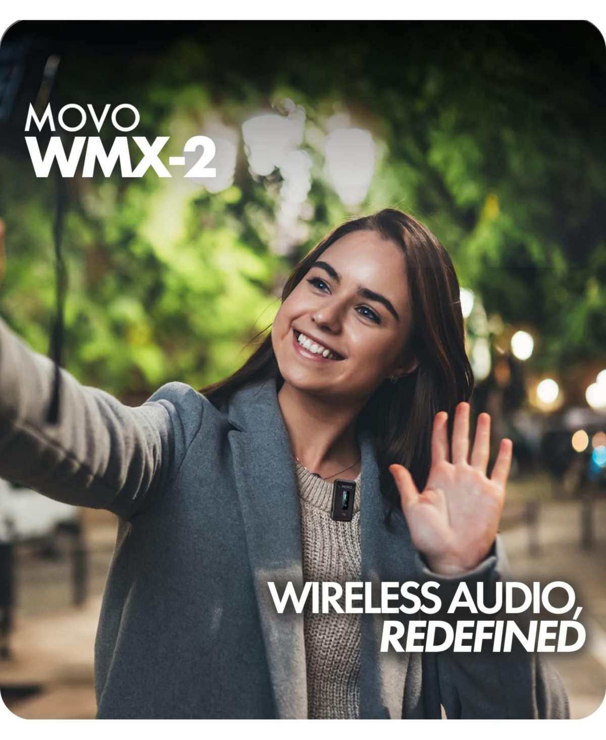 Movo Wmx-2 Wireless Lavalier Microphone System with Charging Case for Cameras
