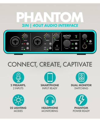 Music Audio Interface Bundle with USB Interface, Dynamic Microphone, and Boom Arm