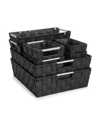 9 Piece Variety Size Hand-Woven Storage Baskets - for Home & Closet Organization