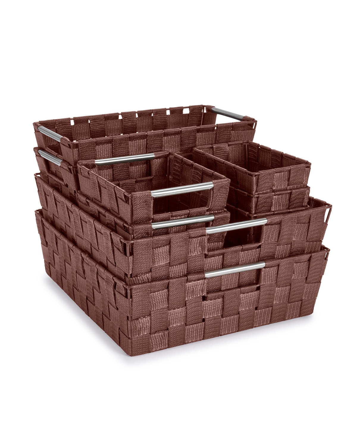 Sorbus 9 Piece Variety Size Hand-Woven Storage Baskets - for Home & Closet Organization - Brown