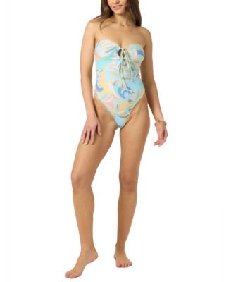 Women's Butterfly Geo Poolside Strapless One-Piece Swimsuit