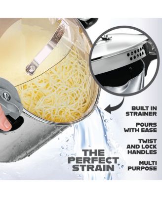   5 Qt. Stainless Steel Pasta Pot with Twist and Lock Handles