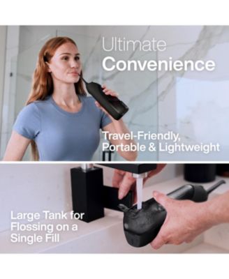 Icon Electric Water Flosser - 150ml Tank, Cordless Rechargeable, Waterproof, Portable Oral Irrigator (Black)