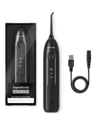 AquaSonic Icon Electric Water Flosser - Rechargeable, Included Jet Tip, Charging Cord, Home & Travel Use (Navy - Black