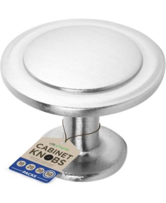 50pcs 1-1/4″ Brushed Nickel Cabinet Knobs – Rust-Proof Zinc Alloy, Modern Design, 100 Screws Included