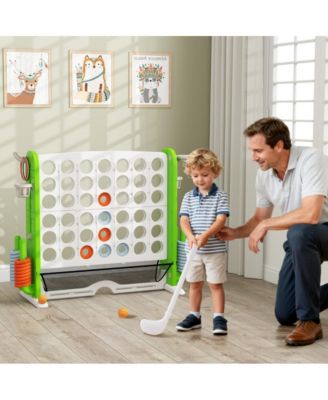 Giant Four Game Activity Set with Adjustable Height and Outdoor Family Play Features