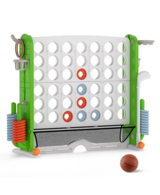 Giant Four Game Activity Set with Adjustable Height and Outdoor Family Play Features