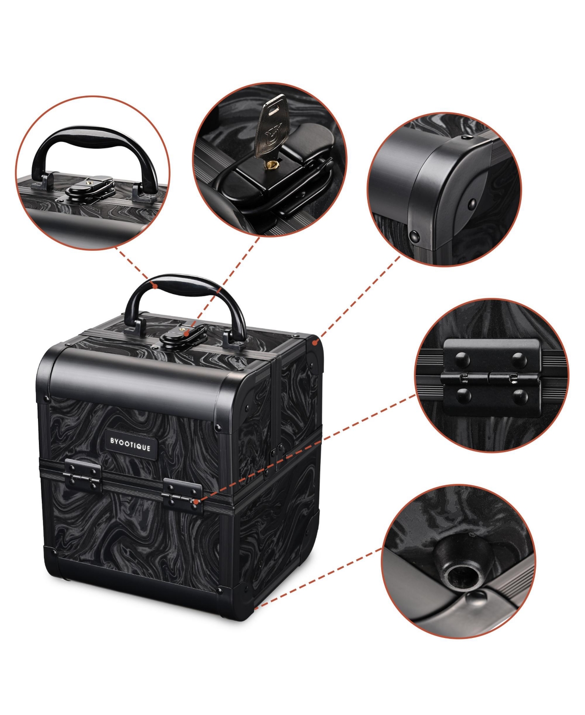 Byootique 2-Piece Makeup Train Case Cosmetic Organizer Kit