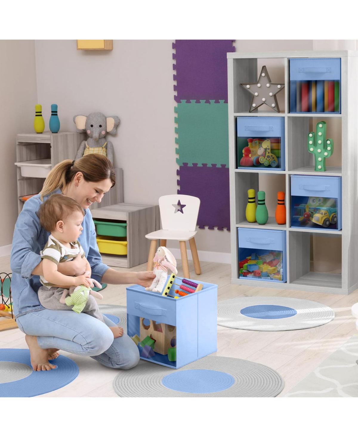 Sorbus 11 Inch Storage Bins with Clear Window