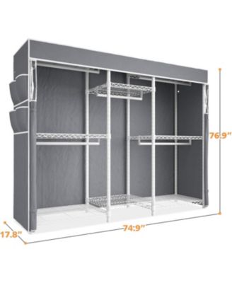 Clothing Rack with Cover Heavy Duty Clothes Rack with Shelves,Portable, Adjustable,Metal,Max Load 900lbs