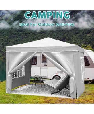 10x10ft Folding Canopy with 4 Removable Sidewalls Outdoor Event Shelter UPF 50 Plus Gazebo Tent