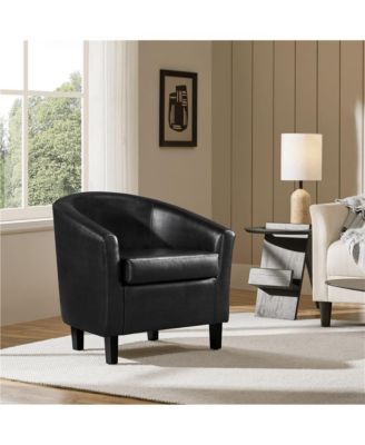 Faux Leather Accent Chair Black