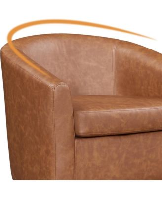 Contemporary Faux Leather Club Chair and Ottoman Set