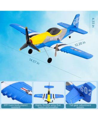 2.4G 3-Channel RC Plane with Auto-Stable 6-Axis & Durable EPP, Includes 2 Batteries
