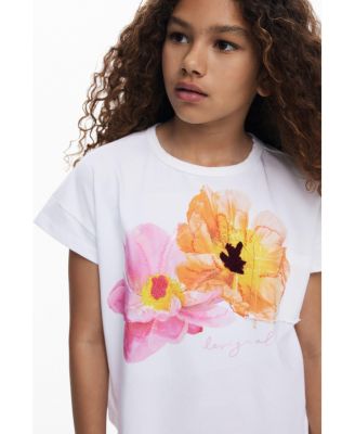 Girls Girls's Short-sleeve T-shirt with embroidered flowers