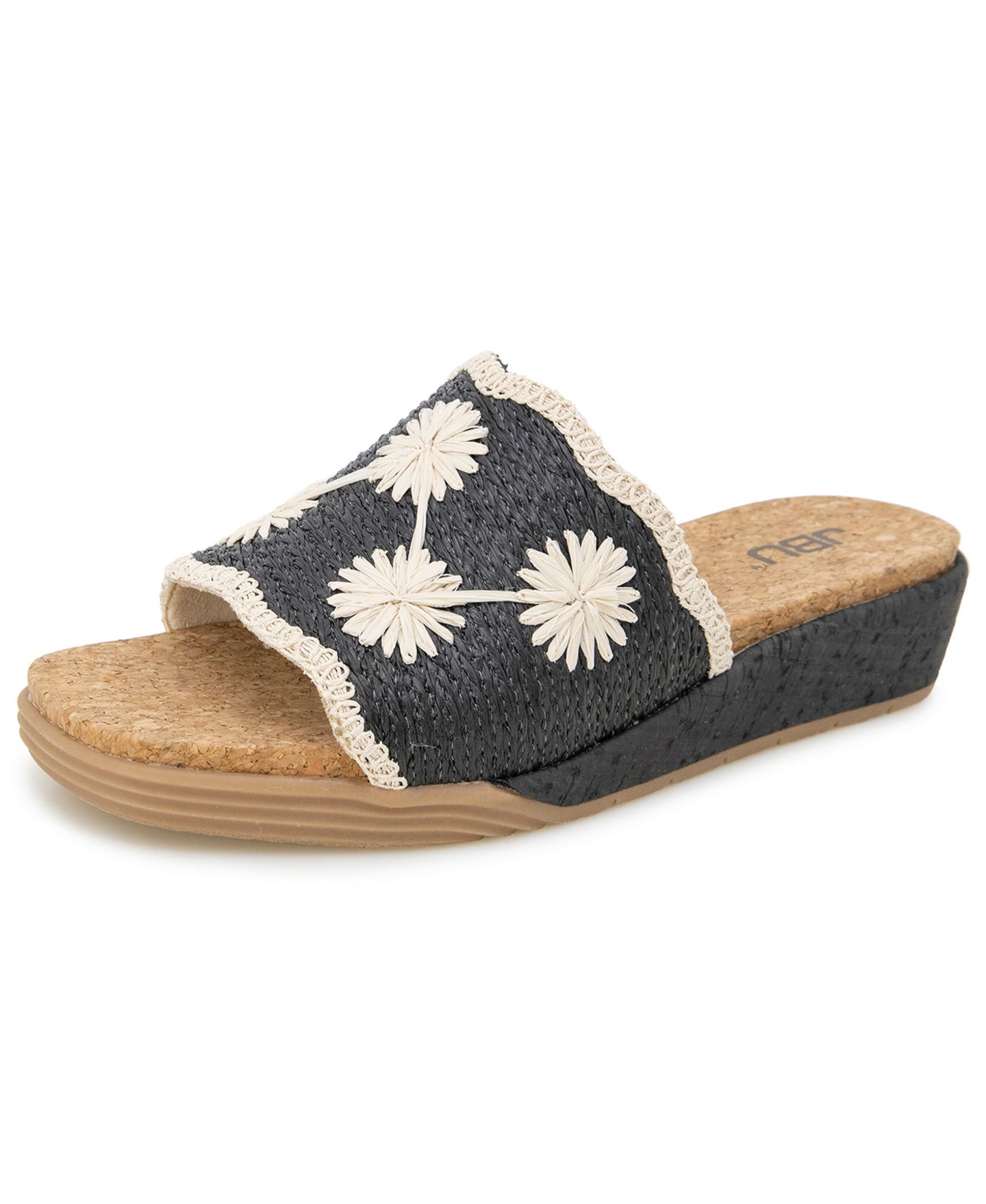 Женские сандалии JBU Winnie Casual Wedge, цвет: Чёрный / Белый — фото 6