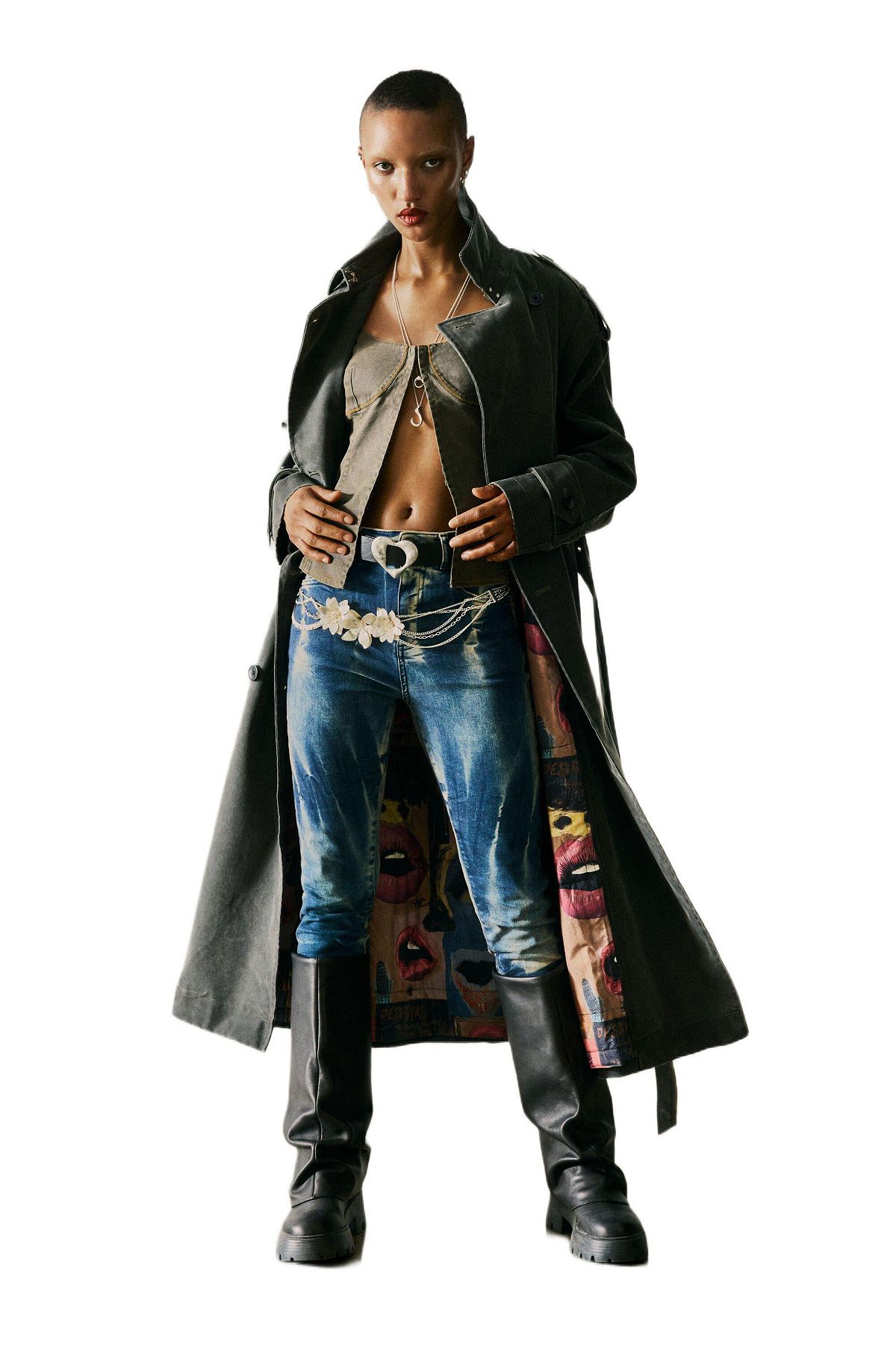 Desigual Women's Tie-dye denim pants view 2 — MAYCSS fashion products