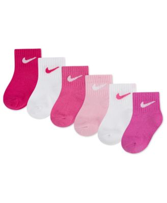 Baby Girls' or Baby Boys' and Toddler Swoosh Ankle Socks, 6-Pack