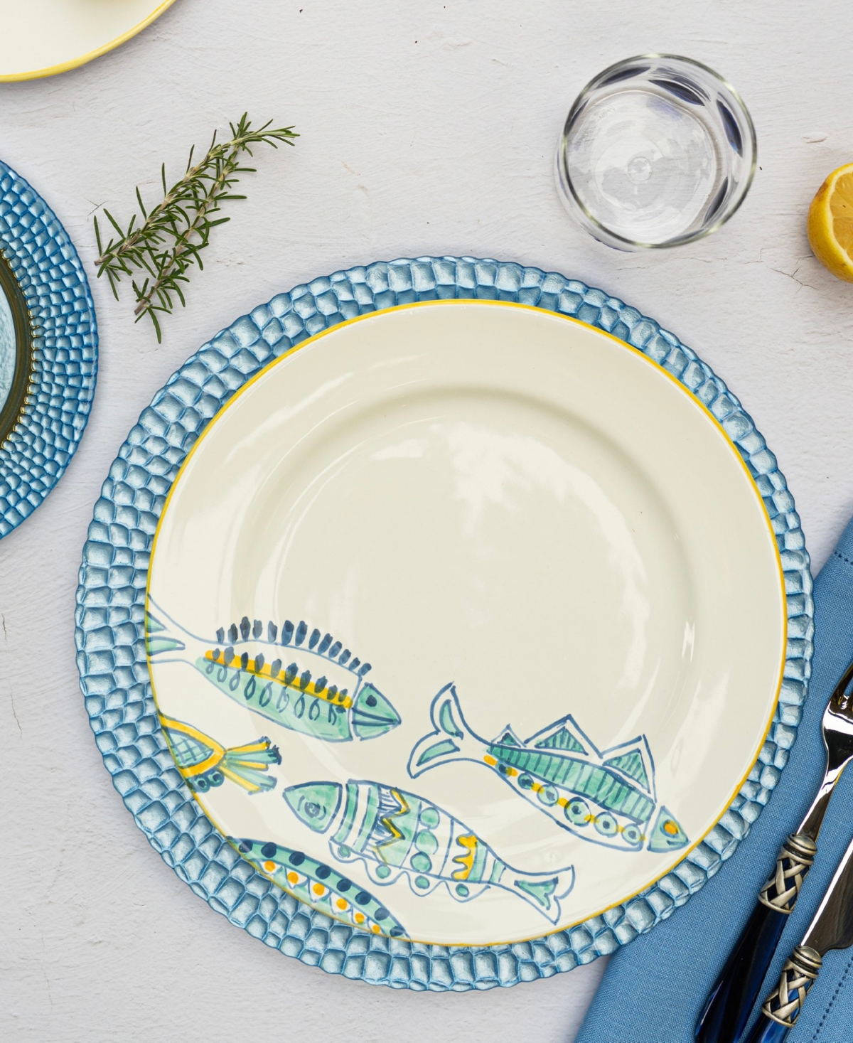 Vietri Pelli Glass Charger Plate