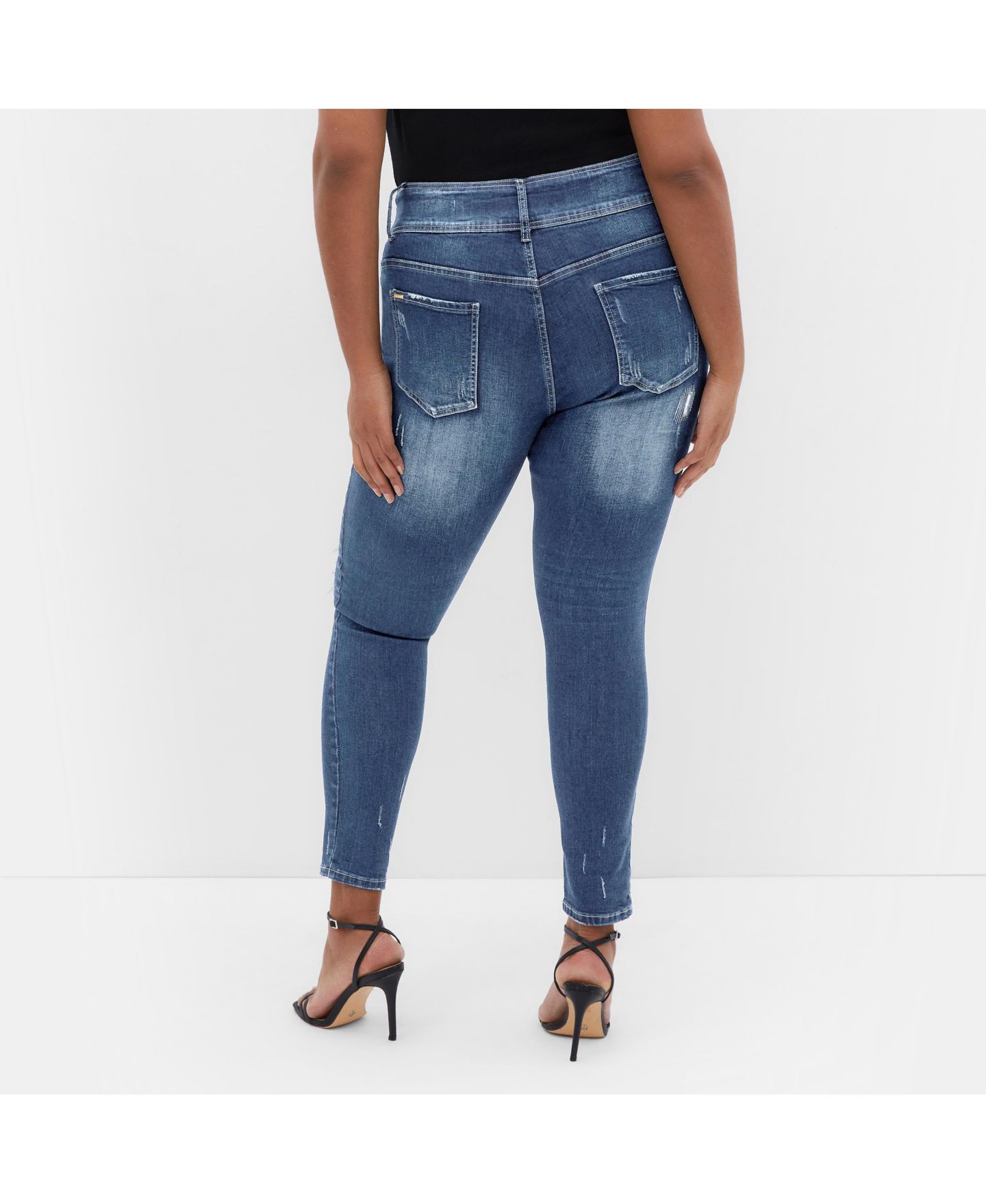 Женские джинсы CITY CHIC Plus Size Patched Apple Skinny Jean, цвет: Джинсовый — фото 2