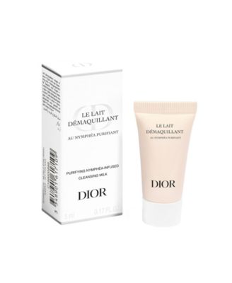 Complimentary DIOR Cleansing Milk mini with any purchase from the Dior Beauty and Fragrance Collection.
