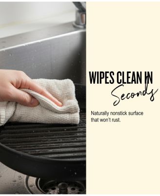 Nori Enameled Cast Iron Grill Pan 11" - Nonstick, Oven Safe and Made without PFAS, PFOA & PTFE - Induction and All Stovetop Compatible