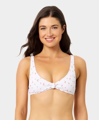 Women's Mini Cherry Smocked Knot Swim Bralette