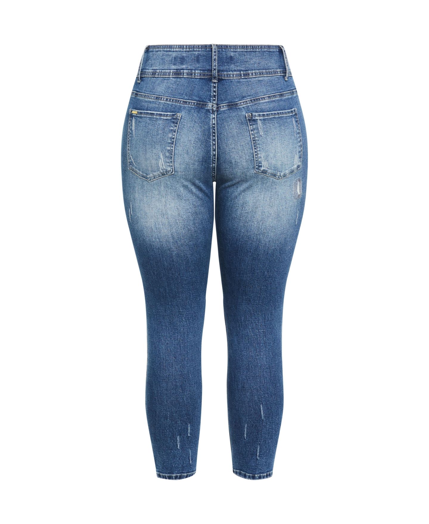 Женские джинсы CITY CHIC Plus Size Patched Apple Skinny Jean, цвет: Джинсовый — фото 5