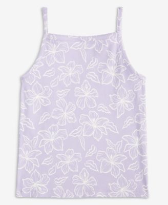 Girls' 5-20 Floral-Print Apron Tank Top