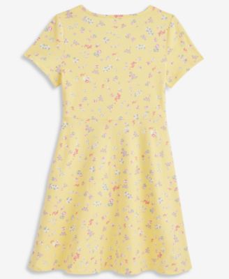 Girls' XS-XL Garden Floral Printed Knit Dress