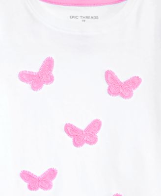 Girls' 12M-5T Crochet Butterflies Tee