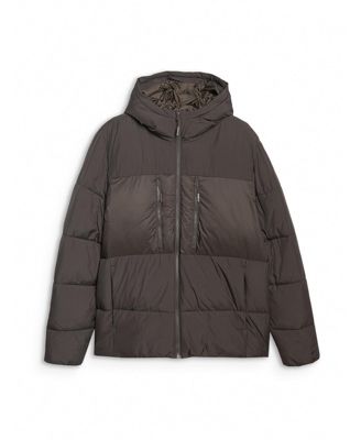 Men's down jacket with synthetic filling - khaki