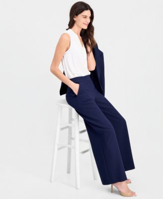 Petite Mid-Rise Wide-Leg Pants