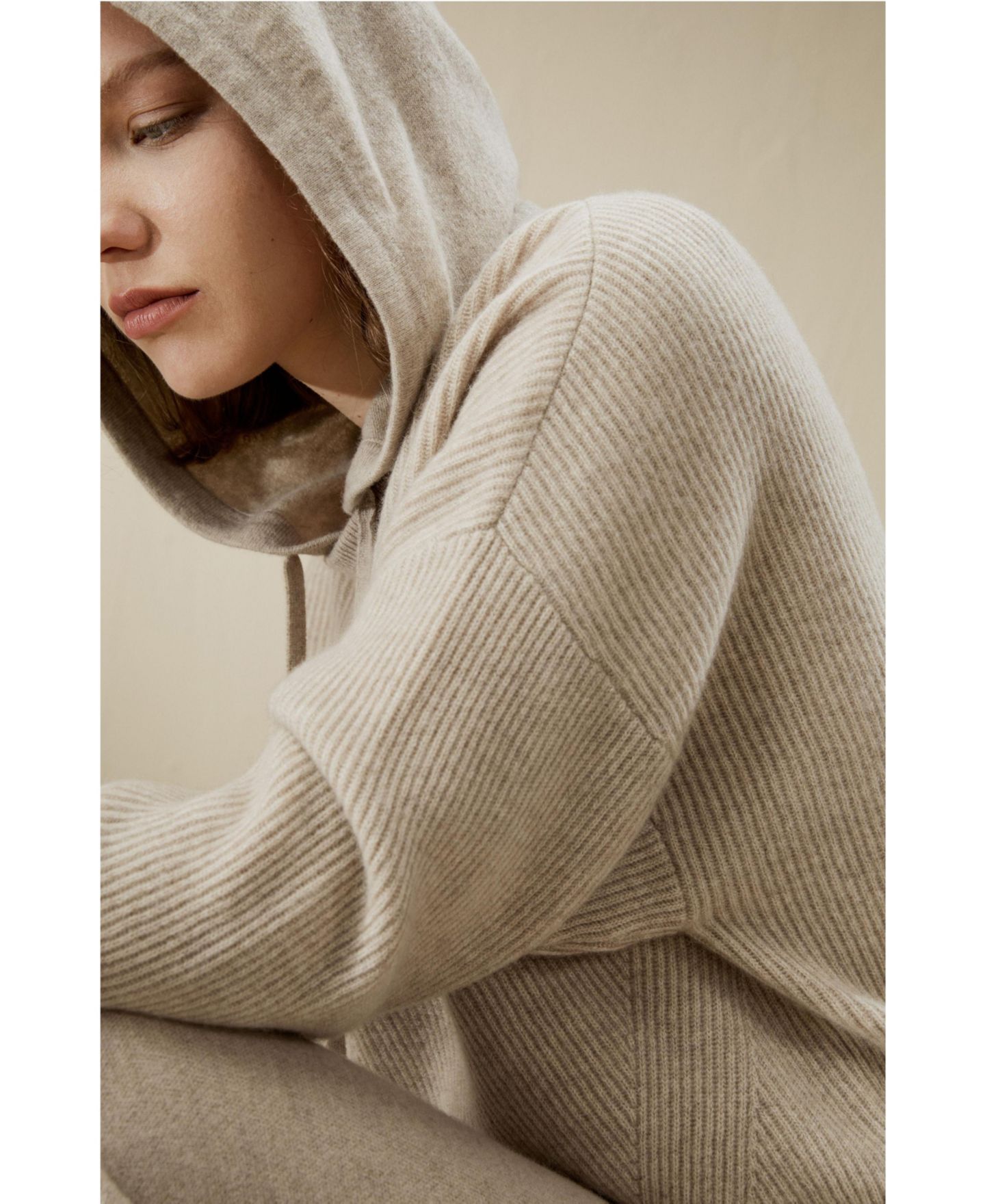 Женское худи LILYSILK Eshe 2-in-1 Cashmere Detachable, цвет: Бежевый — фото 12