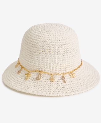 Charm Trim Paper Crochet Bucket Hat
