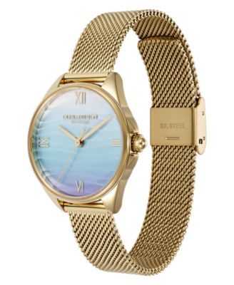 Women's Azure Gold Tone Stainless Steel Mesh Bracelet Watch, 30mm