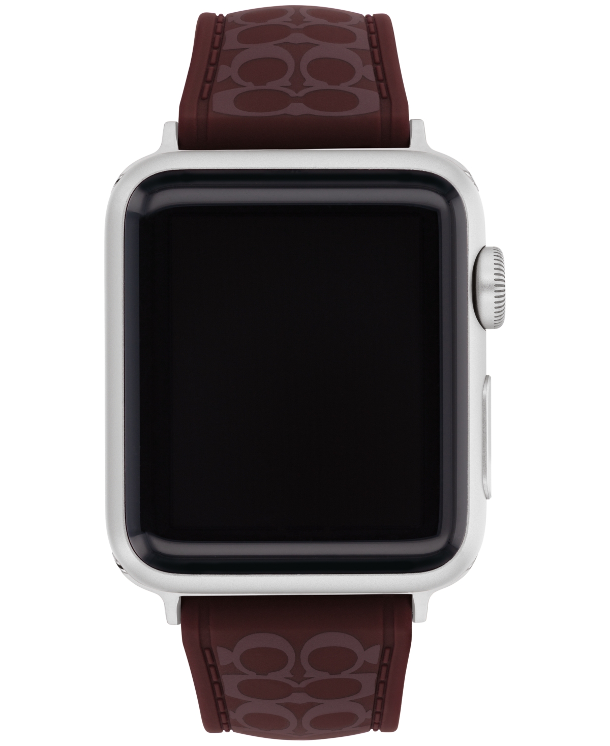 Coach Women's Black Currant Sig C Silicone Apple Watch, Strap 38mm, 40mm, 41mm